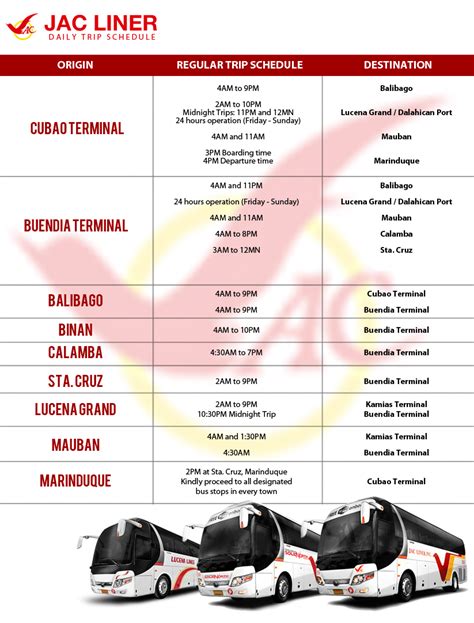 jac liner schedule|JAC Liner .
